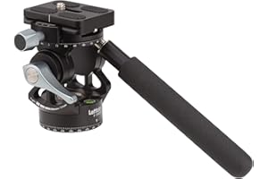 LEFTFOTO Doppeltes Panorama-Stativ, Flüssigkeitskopf, Mini-Schwenkkopf, Stativ, Flüssigkeit, Drag Pan Kopf mit Arca Swiss Schnellwechselplatte und Griff für kompakte Videokameras und DSLR-Kameras
