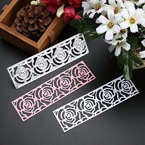 Amazingdeal365 Roserahmen Metall Form Schablonen Schneiden DIY Dekor Sammelalbum Karten Buchzeichen Lesezeichen als Geschenk für Freunde Geburtstag Kinder,Kindergarten Hobby Schule Handarbeit Unterricht usw. Ein tolles Geschenk! - 5
