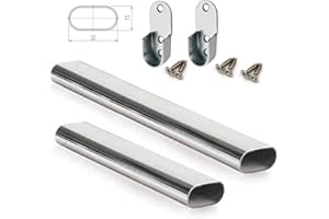 HOMECENTRE HOME CENTRE 800mm Oval Chrome Wardrobe Rail 30mm Clothes Hanging Hanger Pole Closet