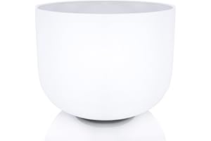 KELIODY 20 cm C Bianco Satinato Cristallo di Quarzo Campana Rice Chakra Singing Bowl Set O-Ring e Mallet Incluso Rilassamento Meditazione (20CM Bianca, C Nota)