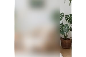 SKY-TOUCH Frosted Window Film : Removable Static Cling One Way Privacy Window Film Sun Blocking Heat Control Anti UV Peep-Proof for Home Office Bathroom Glass Door Window (90 * 260 cm Pure)