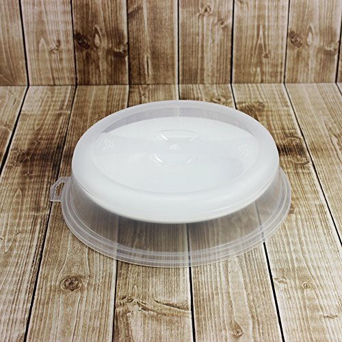 COM-FOUR® 3x Mikrowellenabdeckhaube aus Kunststoff, 26 cm Ø, transparent (3 Stück) - 5