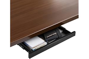 GREENSAPPIRE Versteckte Schublade für den Untertisch – Metallaufbewahrung mit großer Kapazität, platzsparendes Design, sanftes und leises Gleiten, passt auf die meisten Schreibtische (Schwarz)