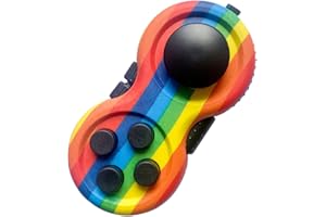HAOSHICS Fidget Pad Controller portatile Fidget Controller classico retrò gioco Fidget Toy Controller giocattolo portatile con 8 funzioni Fidget Controller gioco pad per adolescenti alleviare lo stress ansia