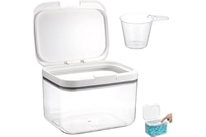 DBAATTZ Contenitore Detersivo Polvere, 2,8L Dispenser Detersivo Lavatrice, Trasparenti Dispenser Detersivo Lavatrice in Plastica, Conservazione Per Detersivo con Misurino, Per Bombe Da Bagno