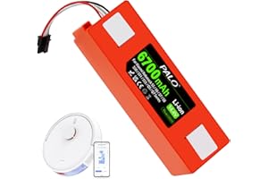 Palogreen 6700mAh Batterie pour Xiaomi Roborock S5/S6/S7/S8 MaxV Plus Pro MaxV Ultra, S50,S51,S55, Q5 Q7 Max+ Plus, Brr-2p4s-5200s, Mijia 1:a Och 2:a generationens robotdammsugare
