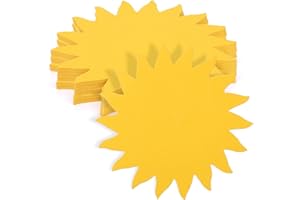 TINOALY 120pcs Soleil Papier Deco Découpé, Cartonné Doré en Forme de Soleil Papier Découpé Double Face Décoration de Tableau D'Affichage pour Bricolage en Classe Décoration Murale Fête