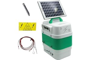 Llampec Pastor Eléctrico Solar 16S con Panel Solar 12v 5v Incluido – 4J 10.000V - 40 km de Alcance – Cerca eléctrica para Ganado, Caballos, Ovejas y Cerdos - Batería no incluida - Fabricado en España