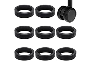 Dimeho Lot de 8 housses de protection de roues de bagages en silicone pour valises, valises de chariot en caoutchouc (noir), noir, Protecteurs de roulettes pour bagages