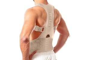 Ducomi Extreme Active Posture Tutore Schiena Posturale Regolabile Fascia Magnetica, Bretella Uomo Donna Supporto Sostegno Correttivo 12 Magneti 800 Gauss, Migliora Postura Dolore (Beige, XL)