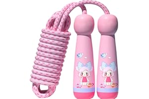 JYWYBF Skipping Rope Kids with Wooden Handle, Soft Cotton Jump Rope for Children, Tangle Free Adjustable Skipping Ropes for Girls Boys, Skipping-rope Children's day Gift
