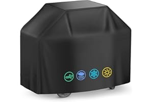 YEEMOUTYLO BBQ Cover, BBQ Covers Waterproof Heavy Duty Large, Barbecue Covers, Barbeque Cover Waterproof Outdoor, Large BBQ Cover (145cm)