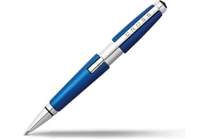 CROSS Edge - Roller bleu nitrate convertible / Stylo rechargeable - Avec système d’ouverture par glissement - Écrin classique et recharge roller noire incluse