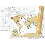 Scratch Map Travel Map – Travel sized personalized Scratch off world map poster, Manufactured in the UK