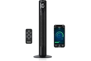 Brandson - Turmventilator ECO mit DC Motor - sehr leise – Wlan Smart Home mit App/WiFi Alexa Sprachsteuerung - Ventilator mit Oszillation – Preisträger 2025