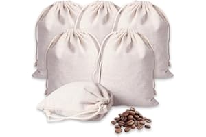 HIOQFR 6 Pièces Pochon Coton 20x30cm Sac Tissu Cordon Pochon Tissu Grand Sac Cadeau Tissus Pochette Sachet Toile de Jute Sac à Bijoux Sacs Réutilisables à Fruits et Légumes pour Sac Cosmétique, Fête