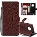 Produktbild COTDINFOR Motorola G6 2018 Protective Standing Hülle Elegant PU Tasche Leder Flip Schutzhülle Cover im Bookstyle Kartenfächer Magnet Etui Schale für Motorola Moto G6 2018 Brown Rattan KT.