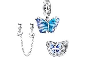 Doyafer 925 Sterling Silver Animal Pendant Charm, Cat, Dog, Firefly, Butterfly, Pendant Charms Set, For Women'S Bracelet Necklace