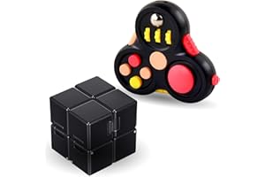 Yeefunjoy Juguete Antiestrés Stress Cube, Juego de 2 Juguetes para Fidget, Infinity Cube Toy Infinito Cubo Fidget Pad Fidget Toy Cube Retro Controller para Niños y Adultos Anti-ansiedad Anti-Stress