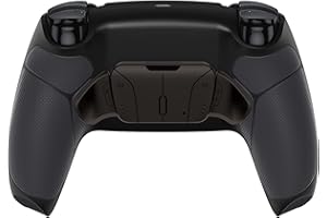 eXtremeRate Programowalny RISE4 Remap Kit do kontrolera PS5 BDM-030/040, Real Metal Buttons(RMB) Remap Board & Backplate obudowa/Case & Meall Back Paddles Backspaces do PS5-czarny gumowy uchwyt