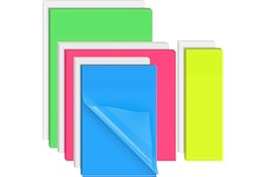 ‎KTRIO KTRIO 400 Blätter Transparente Haftnotizen, 8 Pads Wasserfest Clear Sticky Notes Klebezettel Transparent Bunt für Schule, Büro, Hause, 4 Größen, 5 Farben