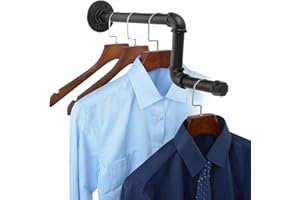 SUMNACON Tringle à vêtements murale industrielle en fer rustique pour vêtements, porte-serviettes pour magasin, salon, armoire, manteau de type Z