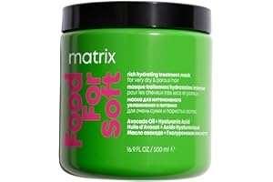 Matrix, Maschera Idratante per Capelli Secchi, Chioma Effetto Seta, Con Olio di Avocado e Acido Ialuronico, Food For Soft, 500 ml