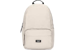 LARKSON School Backpack Girls & Boys Beige - No 3 - Rucksack for School, University & Travel - Laptop Compartment 16 inch - Water-Repellant