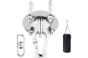 LROCOTANC Uchwyt do worka bokserskiego, hak sufitowy o dużej wytrzymałości 304 ze stali nierdzewnej, mocowanie sufitowe worka bokserskiego, hak do huśtawki 450KG