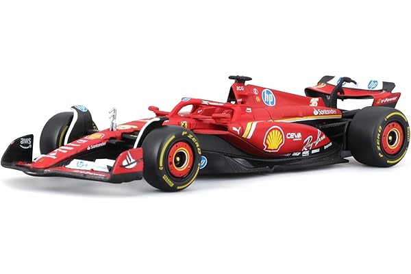 Bburago Ferrari SF-24 Charles Leclerc #16 2024 - Modèle réduit réaliste de Voiture à l'échelle 1:43, pilotée par Charles Leclerc, Licence Officielle Ferrari, âge recommandé 3+ Ans