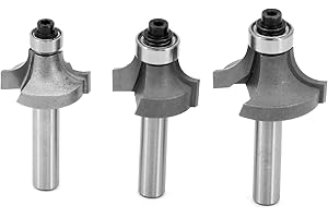 DingGreat Juego de 3 brocas redondeadas de 8 mm con vástago redondeado para bordes redondeados