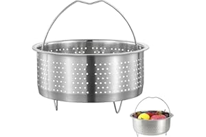 FEADBYT Piroscafo in Acciaio Inox, Cestello per Cottura a Vapore, Inserto per Cottura a Vapore in Acciaio inox per Pentola a Pressione Cottura a Vapore di Verdure, Diametro Interno 18 cm