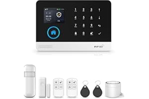 PGST Sistema de Alarma 2G gsm WiFi, Compatible con Control Remoto, Kit de Seguridad para el Hogar con Smart Life App 8Piezas, Sistema antirrobo Inalámbrico 120DB, Compatible con Alexa, Google Home