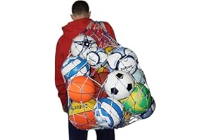 Saraoriginalshop Sac en maille porte-ballons 1 mètre, capacité maximale 10 ballons filet pour balles de football, basket-ball, basket-ball, volley-ball, organisateur transportable