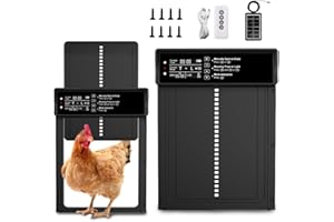 XPJBKC Porte Poulailler Automatique Solaire, Aluminium Renforcé pour Poules, avec Minuterie, Capteur de Lumière, Télécommande, Étanche IP45, Anti-Pincement Intelligent Porte Poulailler Automatique