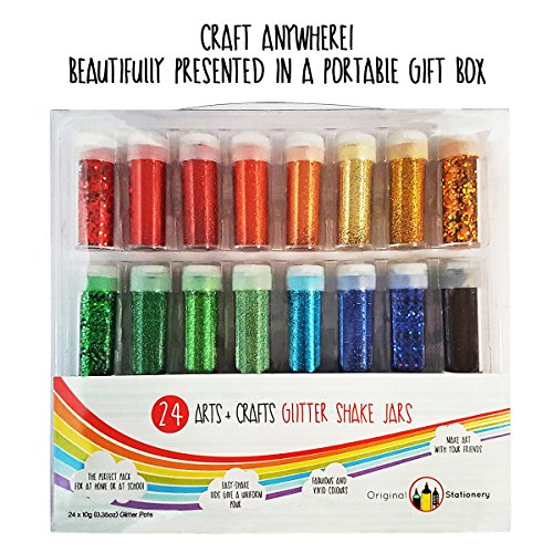 Extrafeiner Glitter für Kunst & Handwerk – Glanz-Dekoration für Gesicht und Nägel – Set aus 24 Farben - 6