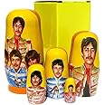 Greatrussiangifts Greatrussian The Beatles Sgt. Pepper 4.5 Nesting Doll 5-Piece Russian Matryoshka Set