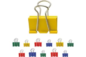 Westcott Metal Foldback Clips, 19/25/32 mm, Colorful Red, Green, Yellow, Blue