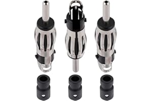 Vecys 3 Pièces DIN Mâle Connecteurs Autoradio FM AM Antenne de Voiture Universelle Prise DIN Connecteur en Cuivre pour Câble Coaxial de Extension RG58