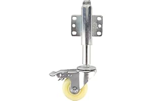 HUAIRDUM Roue de portail, roulette pivotante à ressort en nylon de 3 po avec ressort de frein, capacité de charge de 220 lb