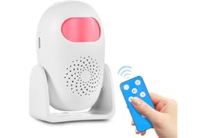 TOWODE Allarme Sensore di Movimento Rilevatore di Movimento Wireless PIR con Telecomando, Allarme Porta di Benvenuto con 24 Voci 4 Livelli di Volume (1 Sensore di Movimento, 1 Telecomando)