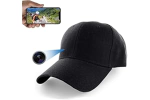 Firstoy Ukryta czapka na kamerę, Full HD 1080P WiFi szpiegowska czapka z noktowizorem i funkcją zdalnego podglądu, kamera niania, nadzór do domu, wewnątrz, na zewnątrz, bezpieczeństwo podczas wędkowania, jazdy na rowerze, polowania, spacerów