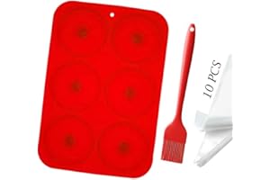 Aoibeely Stampo Ciambella Silicone Stampo Donuts: 2 pezzi Stampo per Ciambelle,1 pezzi Pennello in Silicone, 10 Sac à Poche Usa e Getta, Antiaderenti per Donut Baking Biscotti, Muffin