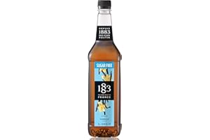 1883 Maison Routin Premium Sugar Free Vanilla Syrup for Coffee, Hot Chocolate & Cocktails PET 1L
