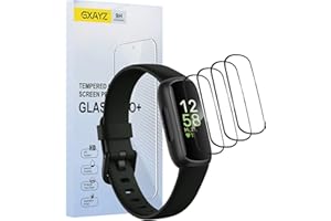 GXAYZ [4 Pack] Screen Protector for Google Fitbit Inspire 3, 9H Tempered Glass,3D Curved Full Coverage, Scratch Resistant,Easy Installation,9H Hardness