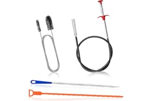 FERUCHUN 4 Stück Krallengreifer,Abflussreiniger Spirale,Doppelkopf Flexible Reinigungsbürste,AbflussbüRste für Küche und Bad