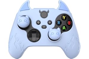 PlayVital Cute Demon Kawaii Funda de Silicona para Xbox Series X/S Control Accesorios Cubierta Linda Protectora Antideslizante con Tapas de Joysticks para Xbox Core Mando Inalámbrico(Azul)