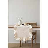 Rufle | Ruffled Linen Runner 40 X 110 Cm (Beige)