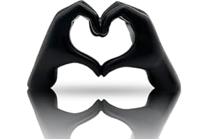 HUHOTE Herzform Hand Statue, Herz Hand Skulptur, Liebe Finger Statue, Herz Hände Statue, Geste Statuen und Skulpturen, Romantische Statue, Heimdekoration Für Wohnzimmer, Zimmer, Büro, Schwarz