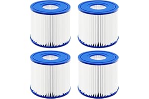 TIHOOK 4 STK Summer Pool Filterkartuschen, Kartuschenfilter Papier Typ D & VII, Filter Cartridge D & VII, Filter Whirlpool, Kartuschenfilter, Miami, Vegas, Monaco Lay-Z-Spa